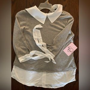 Womens dress shirt sweater tan size small